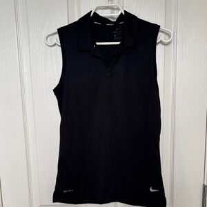Nike Black Sleeveless Dri-FIT Polo Tank